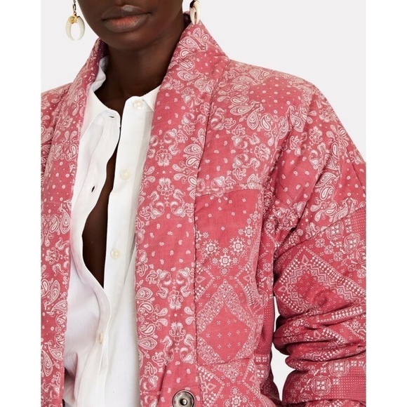 OVERLOVER Kerry Quilted Jacket in Faded Red Bandana - Picture 12 of 14